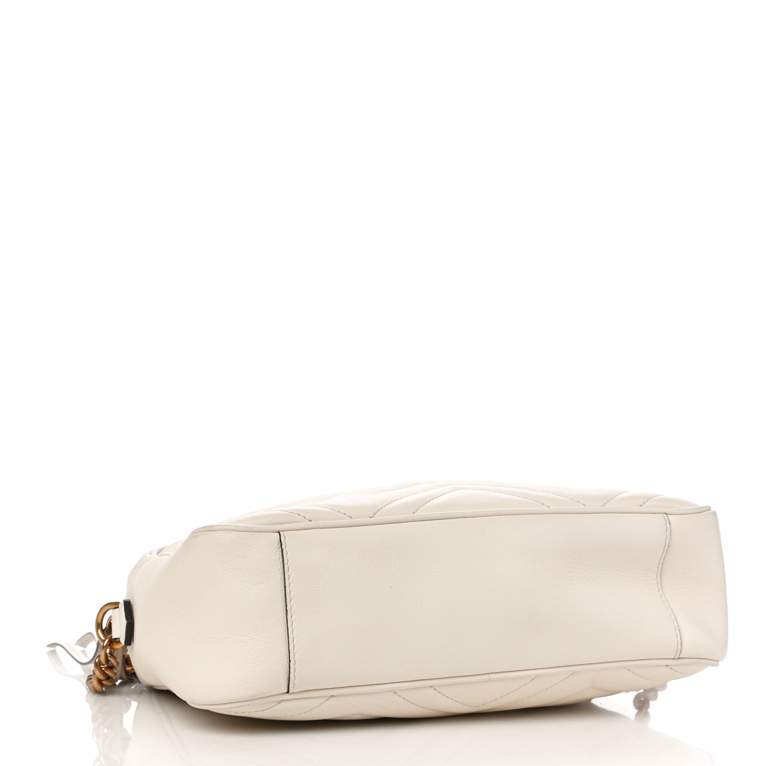 Gucci Calfskin Matelasse Medium GG Marmont Chain Shoulder Bag Mystic White 4 of 14