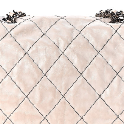 Chanel Glazed Goatskin Double Stitch Flap Ivory 9 of 11