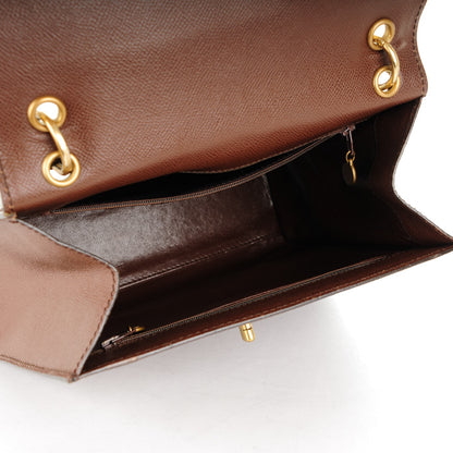 Chanel Grained Calfskin Flap Shoulder Bag Brown 5 of 7