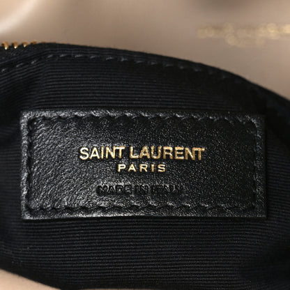 Saint Laurent Lambskin Quilted Small Loulou Puffer Monogram Chain Satchel Dark Beige 6 of 9