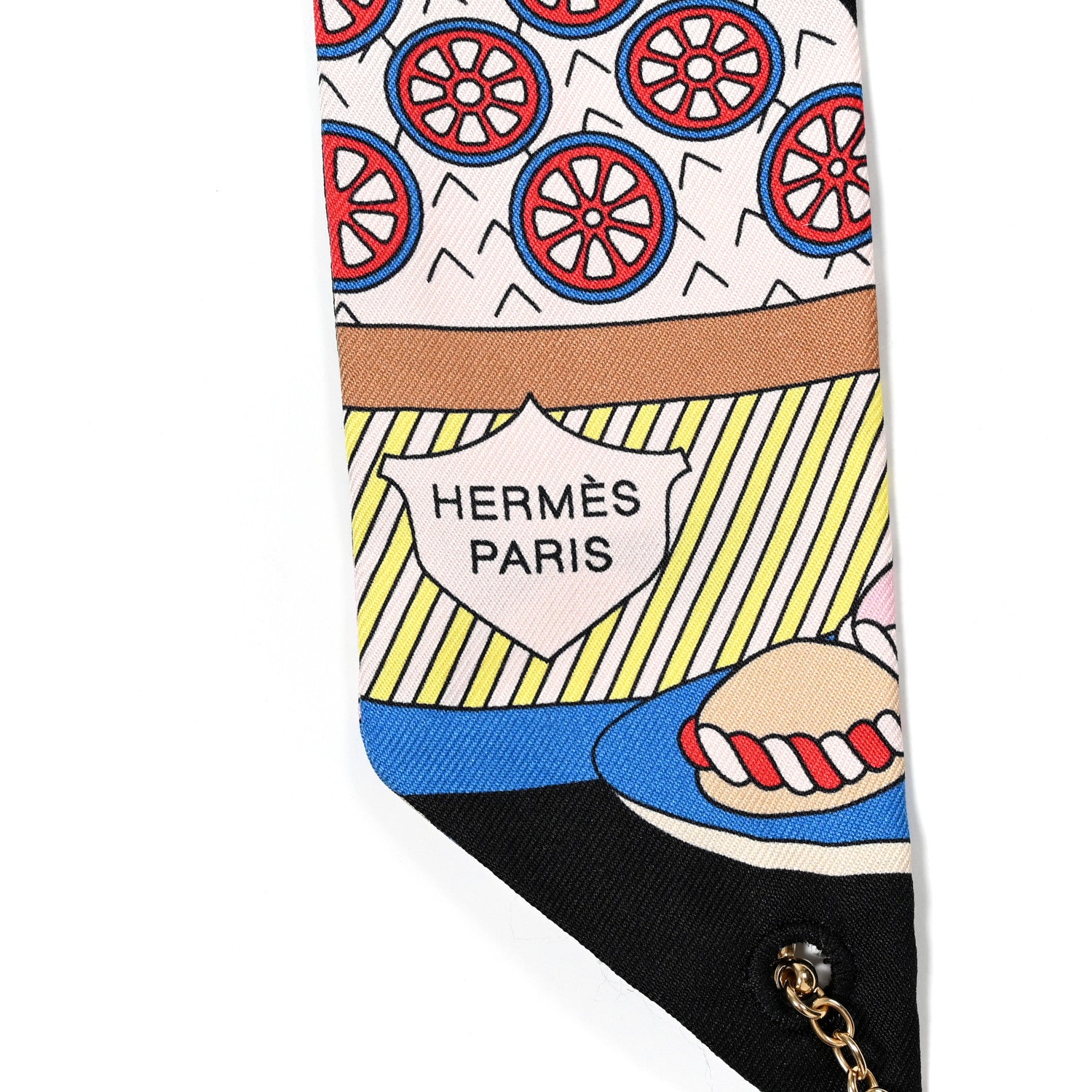 Hermes Silk La Patisserie Francaise Charms Twilly Charms Black White Bleu 2 of 5