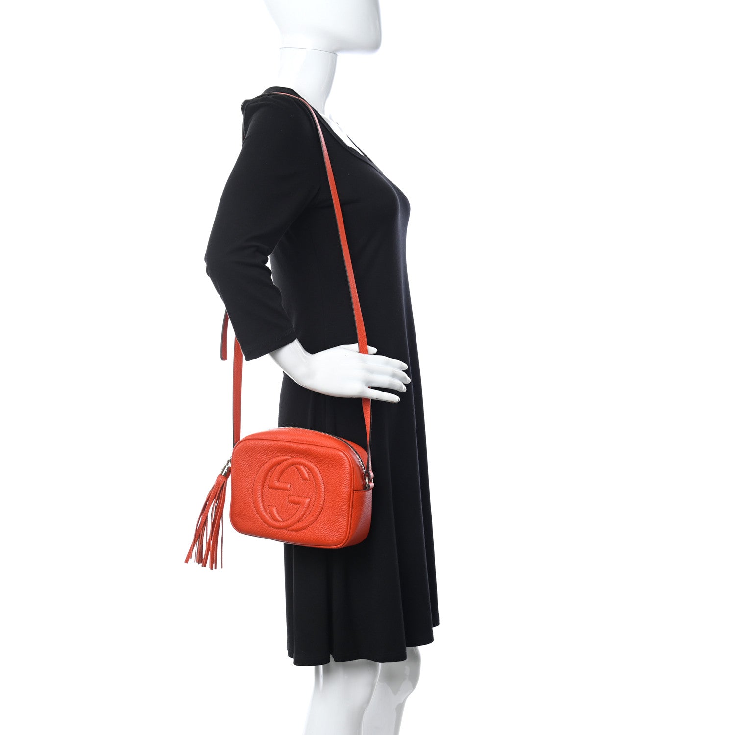 Gucci Pebbled Calfskin Small Soho Disco Bag Orange 2 of 10