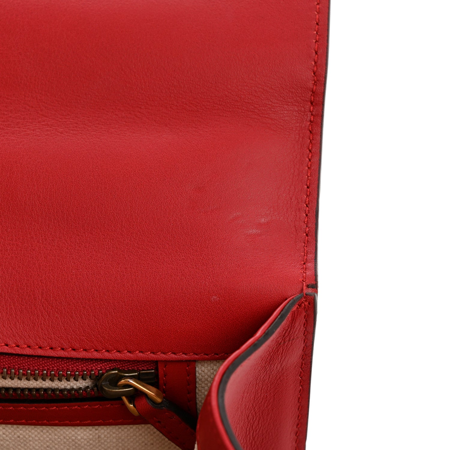 Gucci Calfskin Web Medium Peony Chain Shoulder Bag Red 11 of 13
