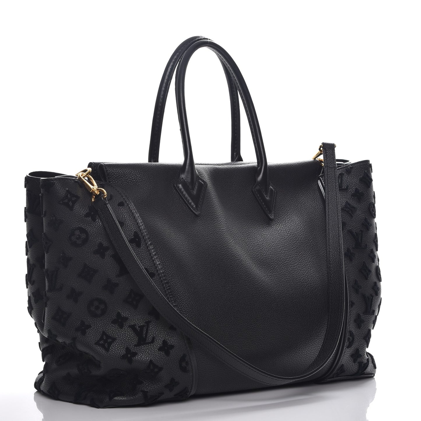Cuir Orfevre Veau Cachemire Tote W GM Black