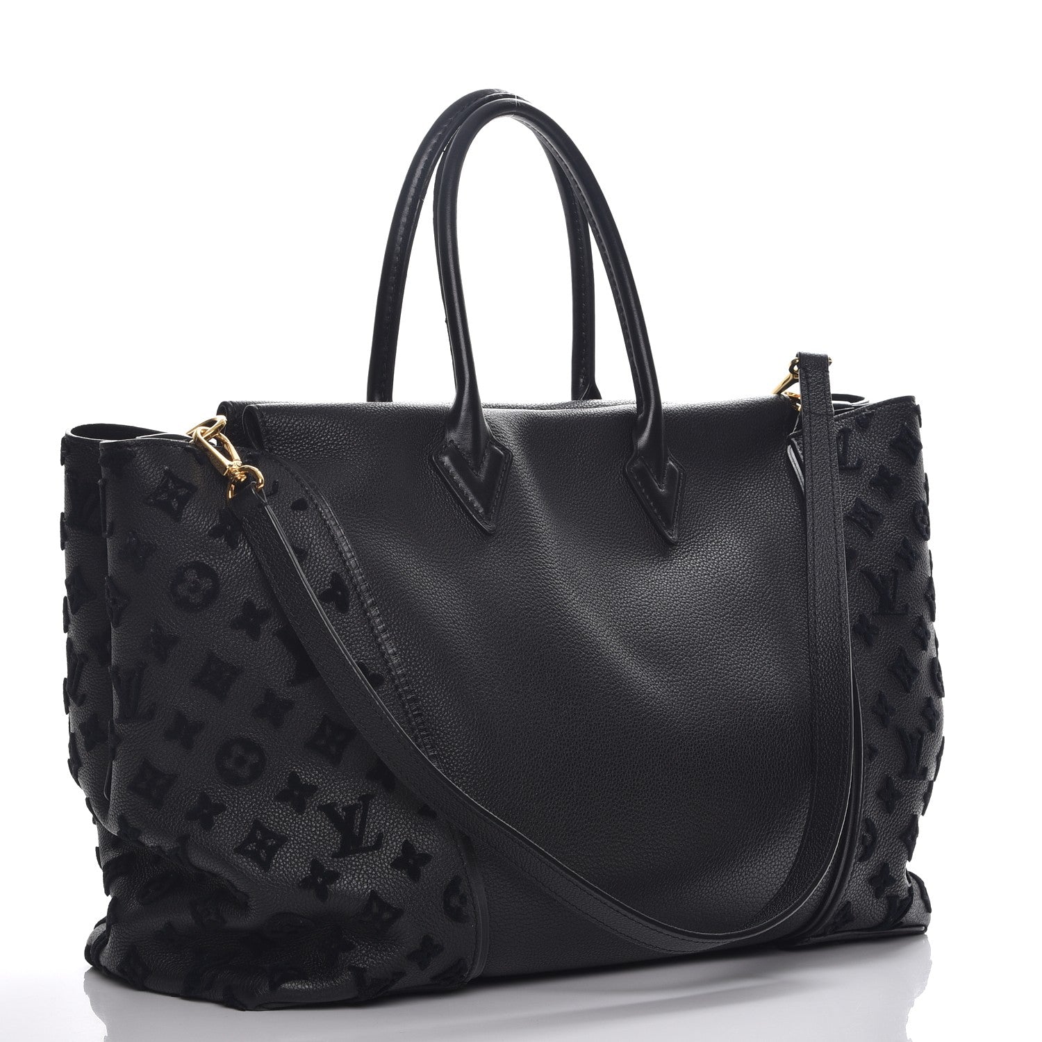 Louis Vuitton Cuir Orfevre Veau Cachemire Tote W GM Black 4 of 12