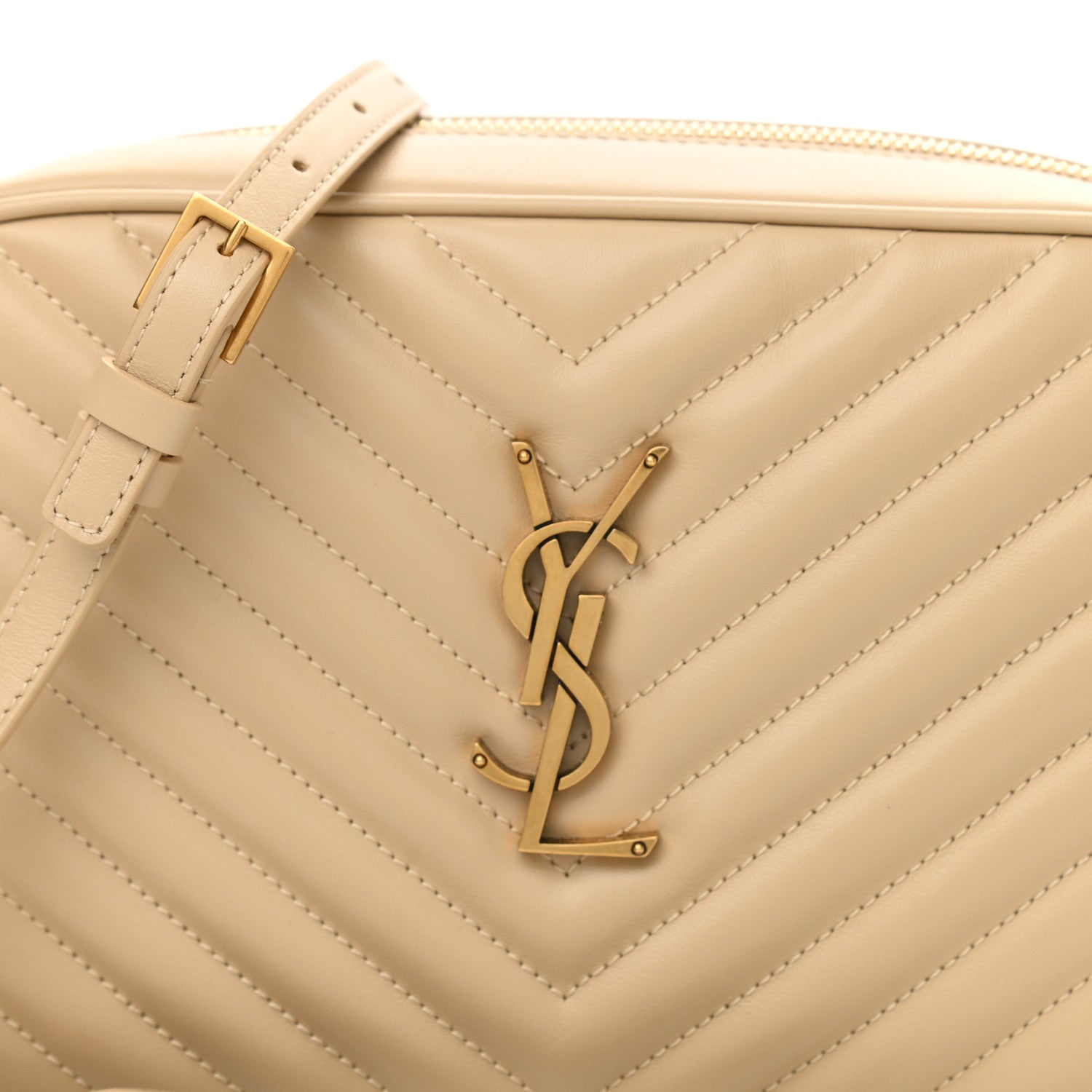 Saint Laurent Calfskin Matelasse Monogram Lou Camera Bag Ivoire Naturel 8 of 10
