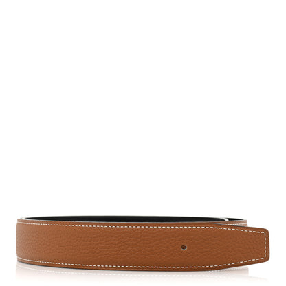 Hermes Box Togo 32mm Belt Strap 90 Black Gold 1 of 5