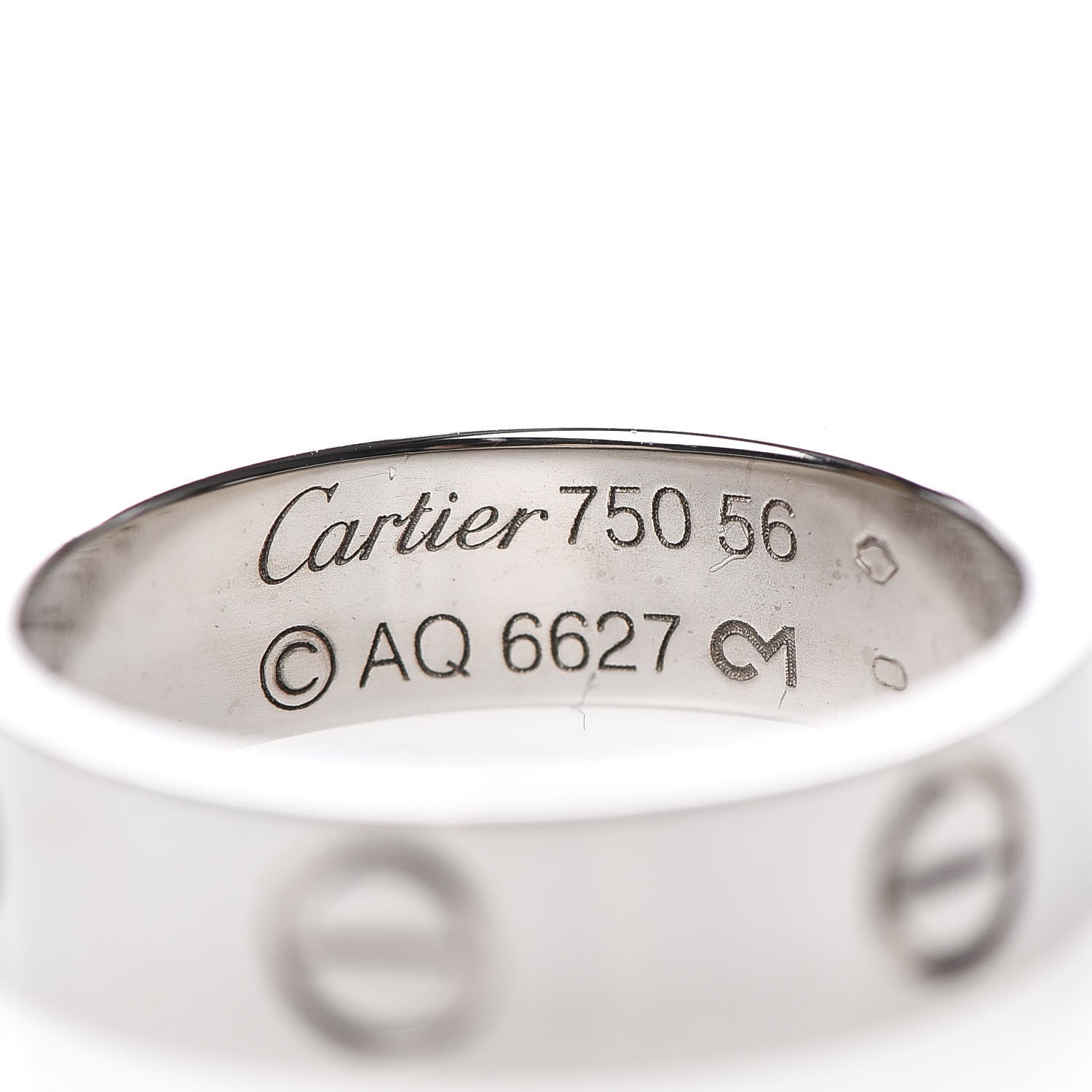 Cartier 18K White Gold 5.5mm LOVE Ring 56 7.5 4 of 4