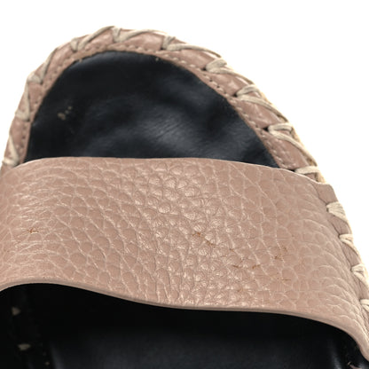 Valentino Garavani Grained Calfskin Rockstud Ankle Strap Espadrille 15/105mm Wedge Sandals 35 Poudre Natural 9 of 9