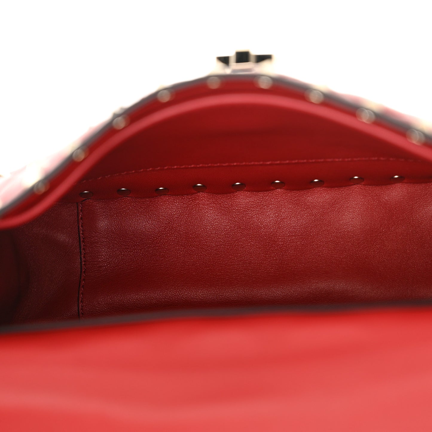 Nappa Medium Rockstud Spike Shoulder Bag Rosso Valentino