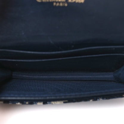 Christian Dior Oblique Saddle Bloom Card Holder Blue 5 of 8