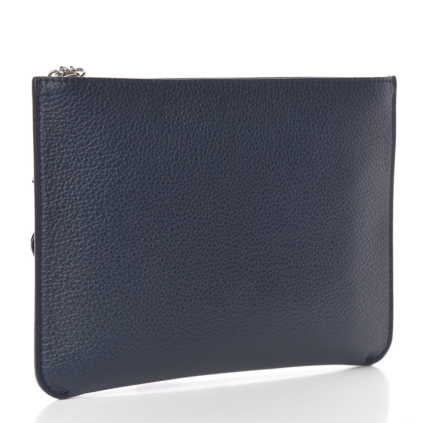Calfskin Loubicute Charms Clutch Navy