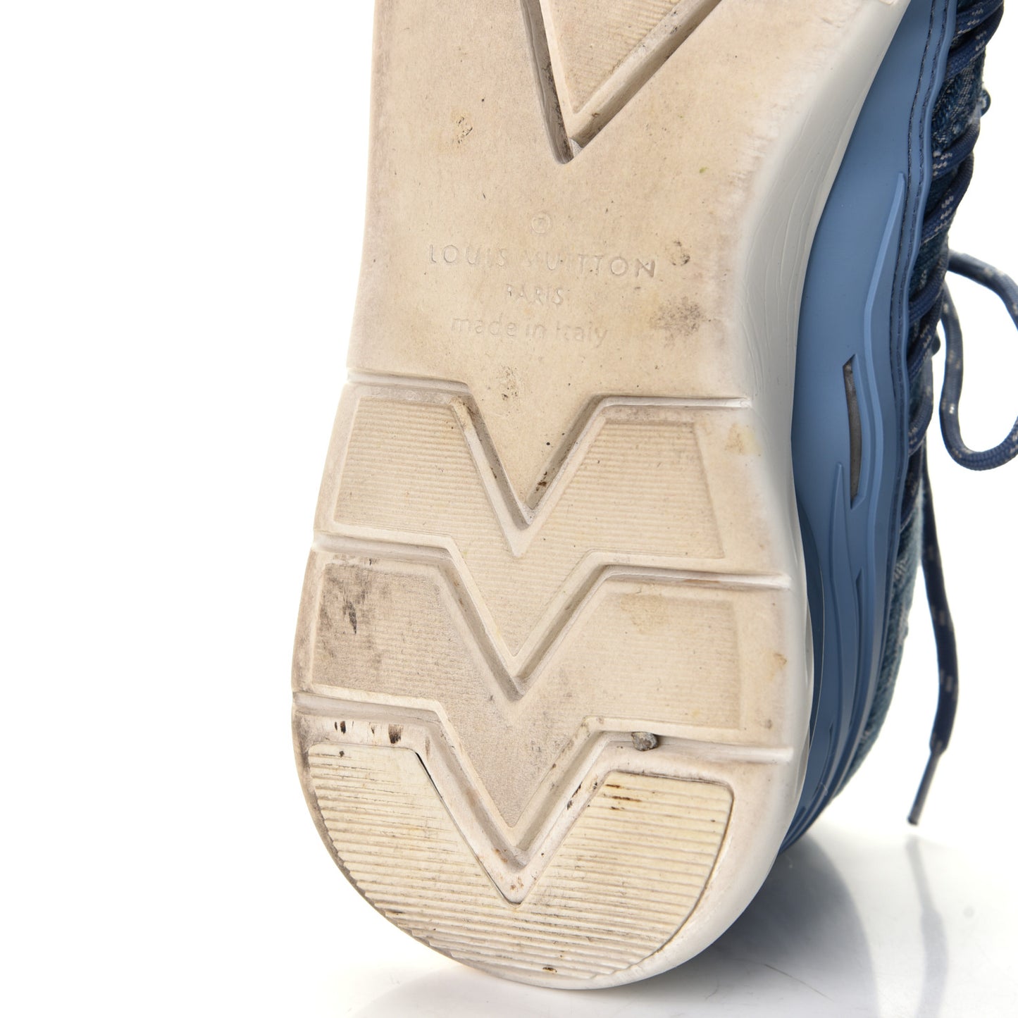 Denim Rubber Monogram Fastlane Low Sneakers 11 Navy
