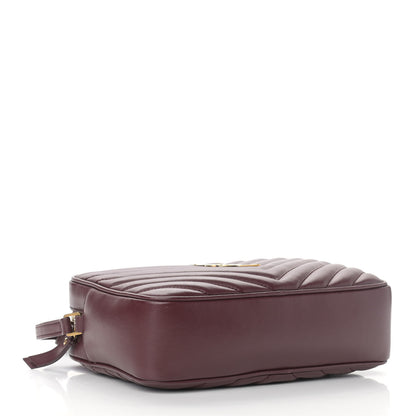 Saint Laurent Calfskin Matelasse Monogram Lou Camera Bag Dark Legion Red 4 of 9