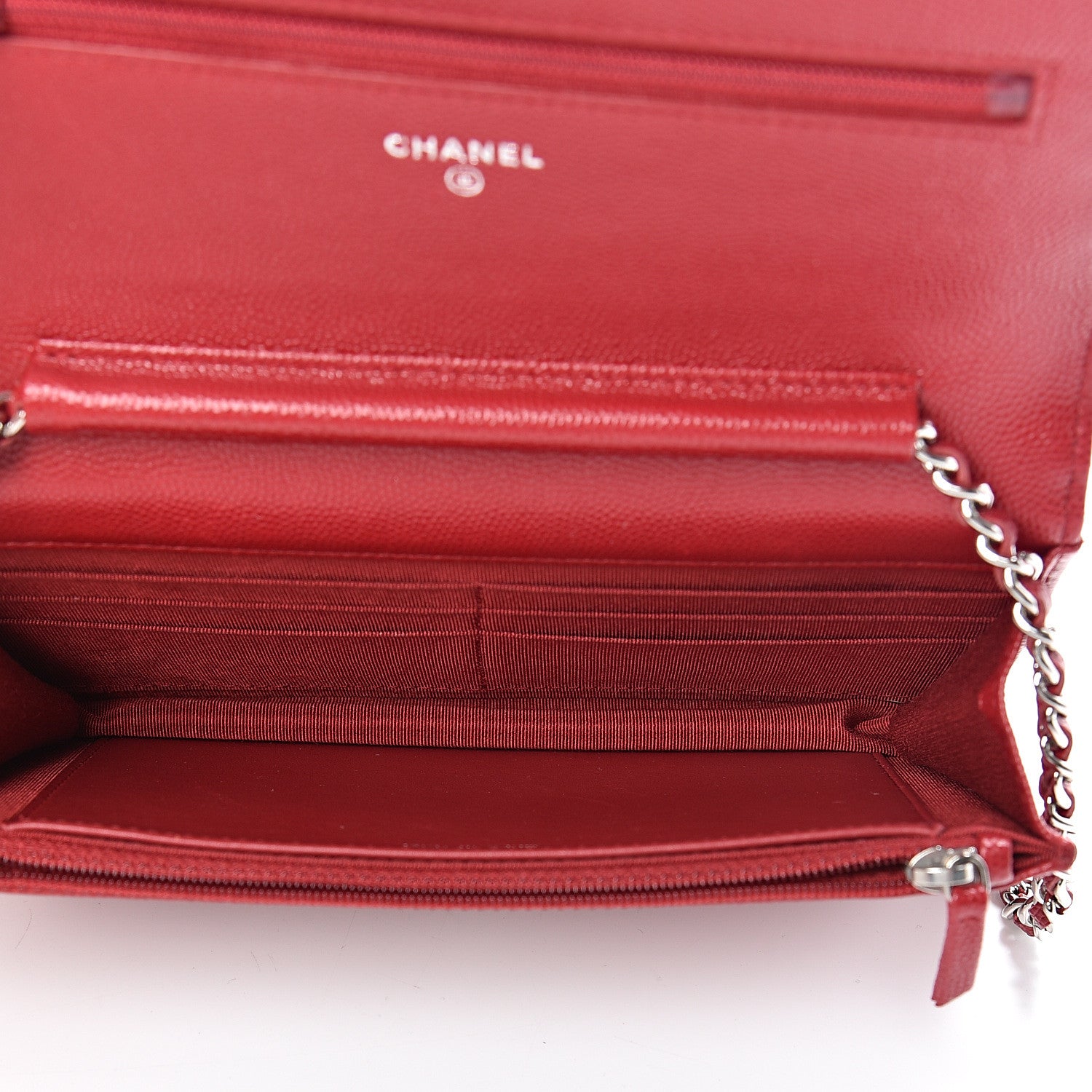 Chanel Caviar Quilted Wallet On Chain WOC Red 4 of 11