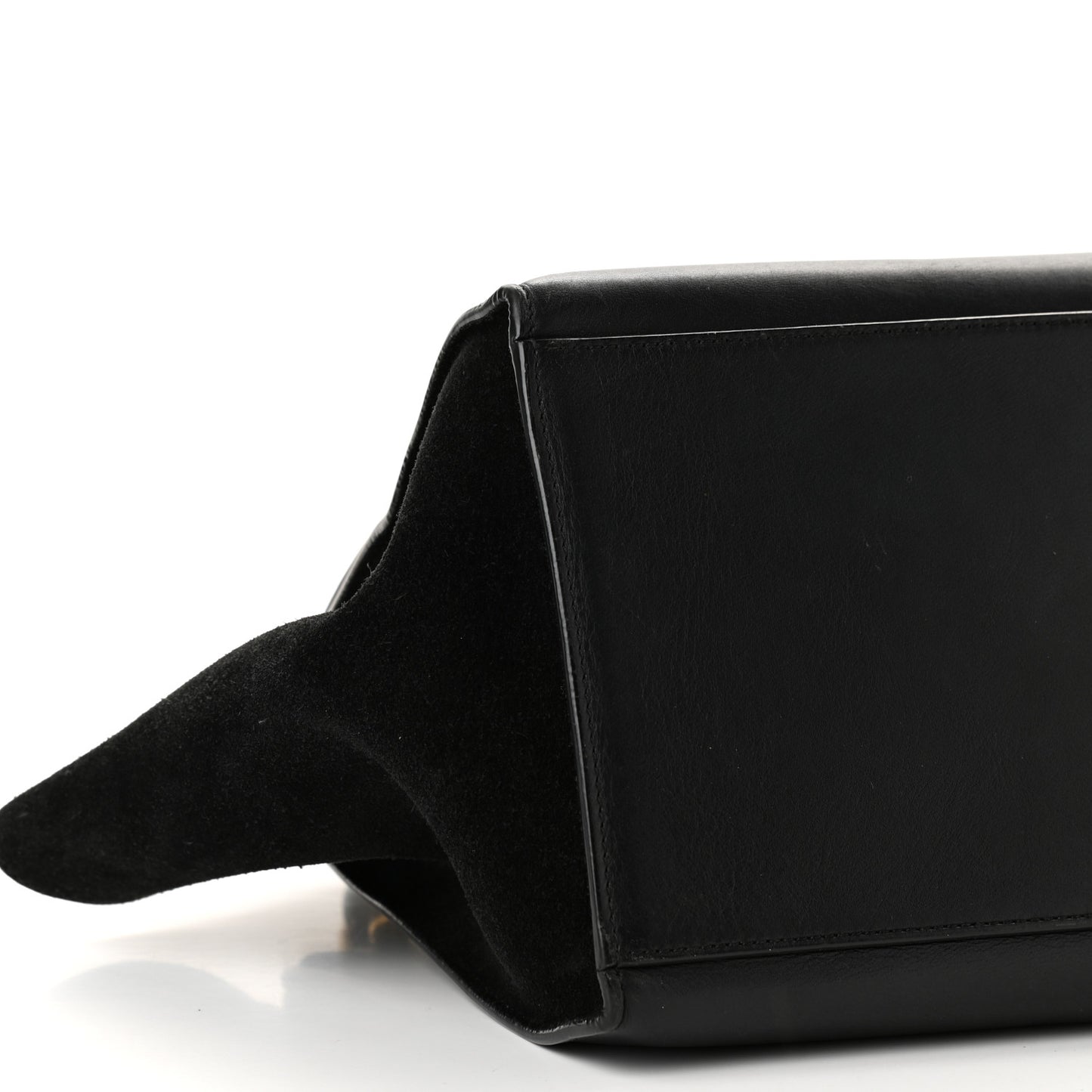 Crocodile Embossed Calfskin Suede Medium Trapeze Black
