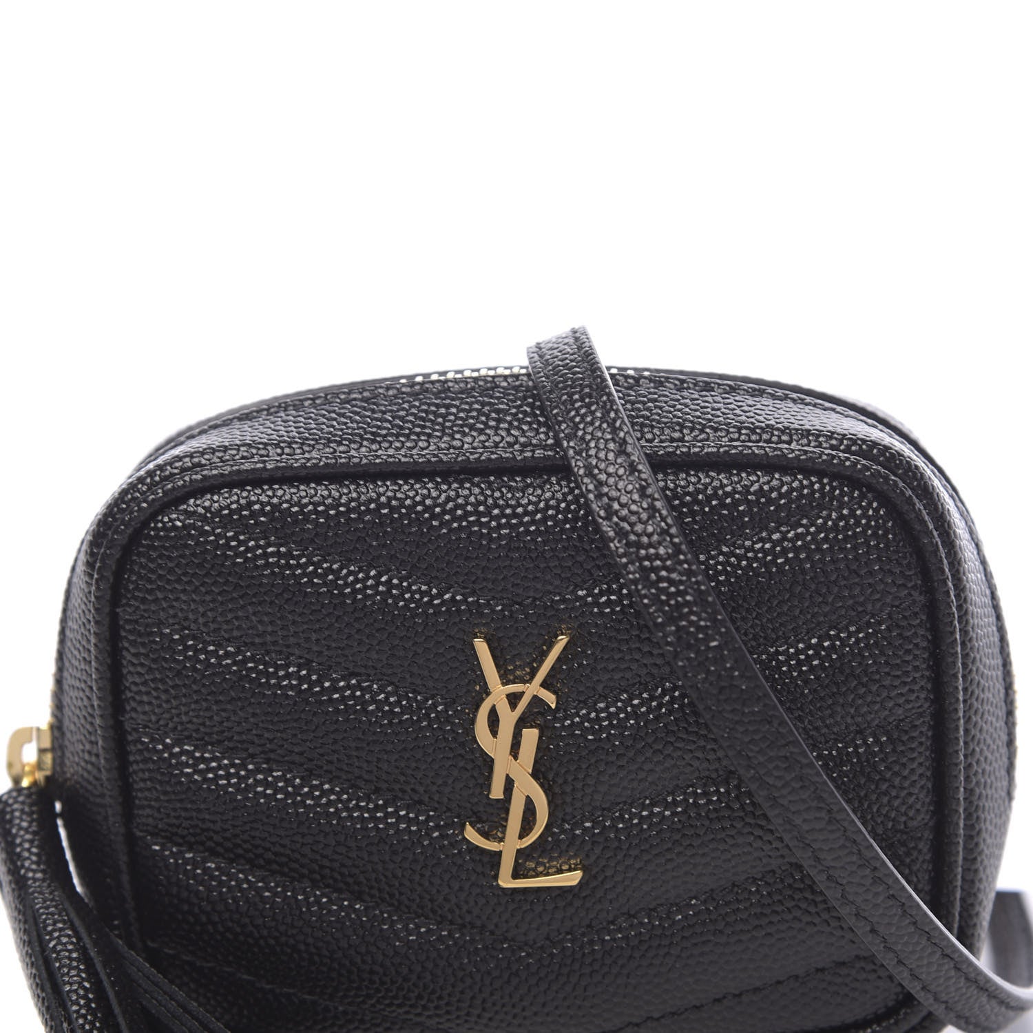 Saint Laurent Grain De Poudre Matelasse Monogram Baby Lou Camera Bag Black 10 of 11