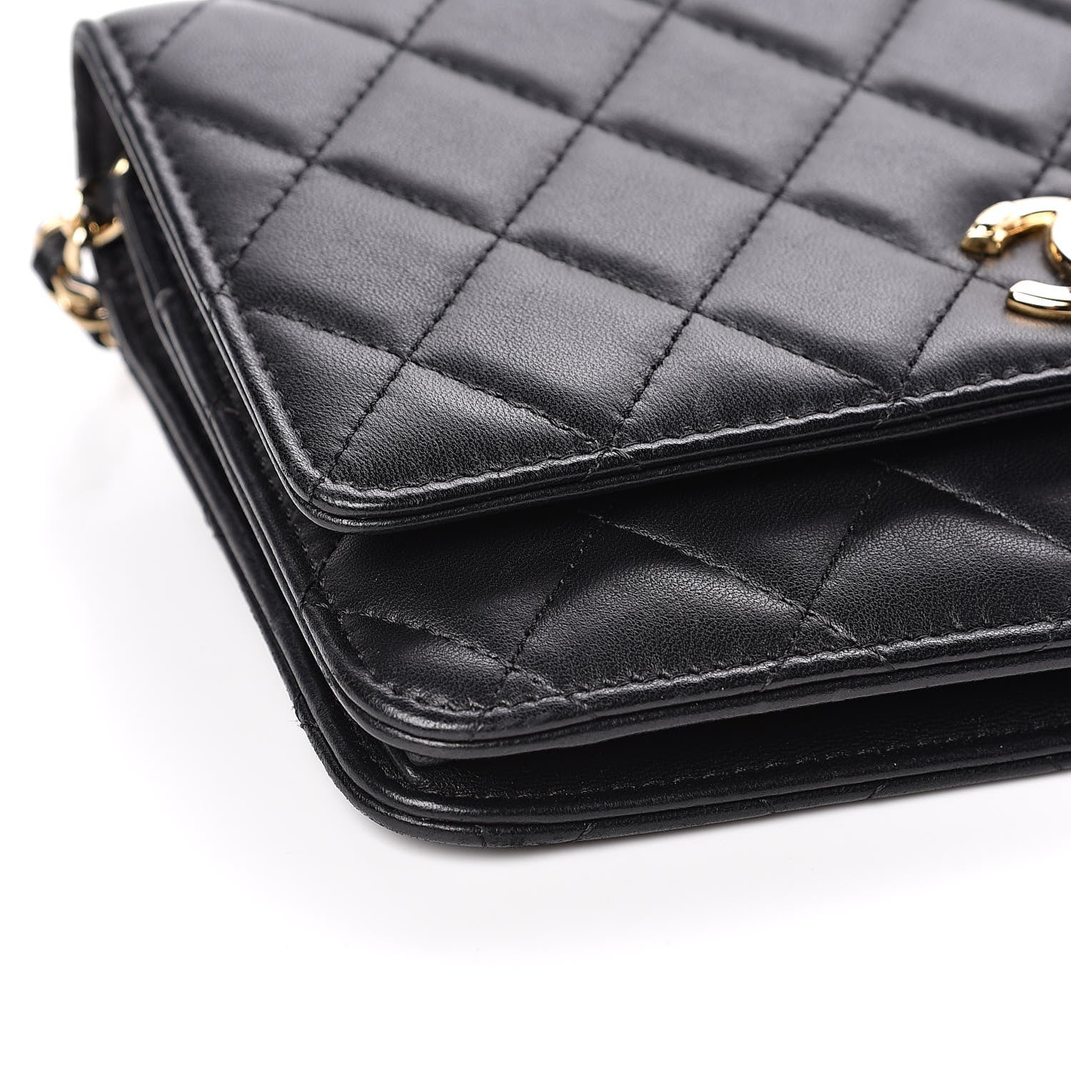 Chanel Lambskin Quilted Trendy CC Wallet On Chain WOC Black 10 of 13