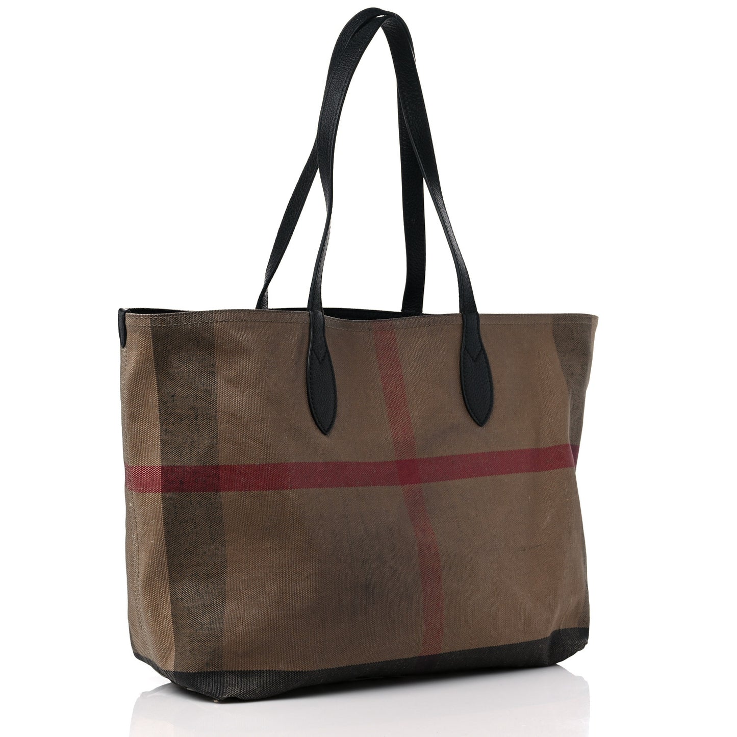 Coated Canvas Mega Check Medium Doodle Tote Black