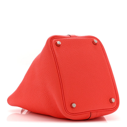 Hermes Taurillon Clemence Picotin Lock 18 PM  Rouge Pivoine 4 of 10