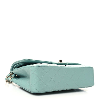 Chanel Caviar Quilted Medium Double Flap Light Blue 4 of 11