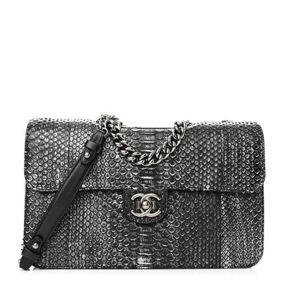 Chanel Snakeskin Large Perfect Edge Flap Silver 1 of 10