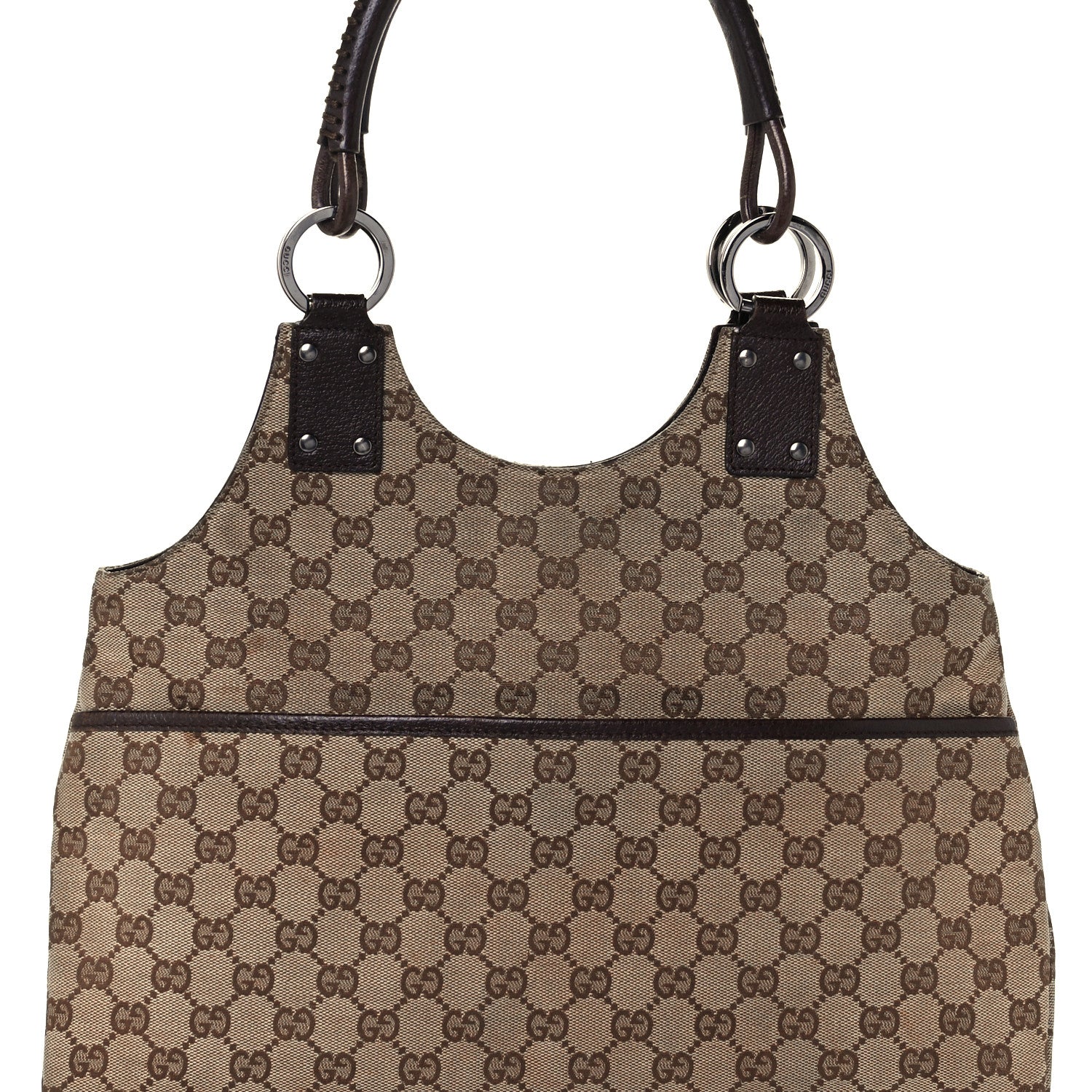Gucci Monogram Canvas GG Shoulder Bag Brown 9 of 9
