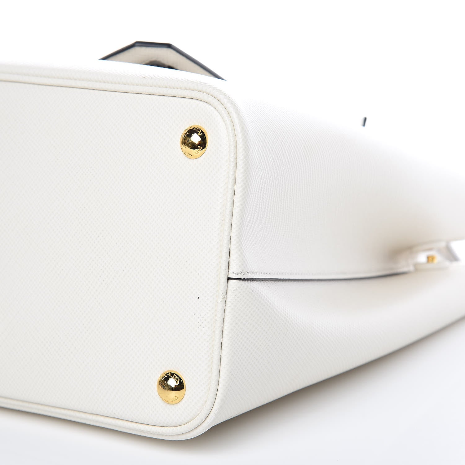Prada Saffiano Cuir Small Double Bag White Black 11 of 15