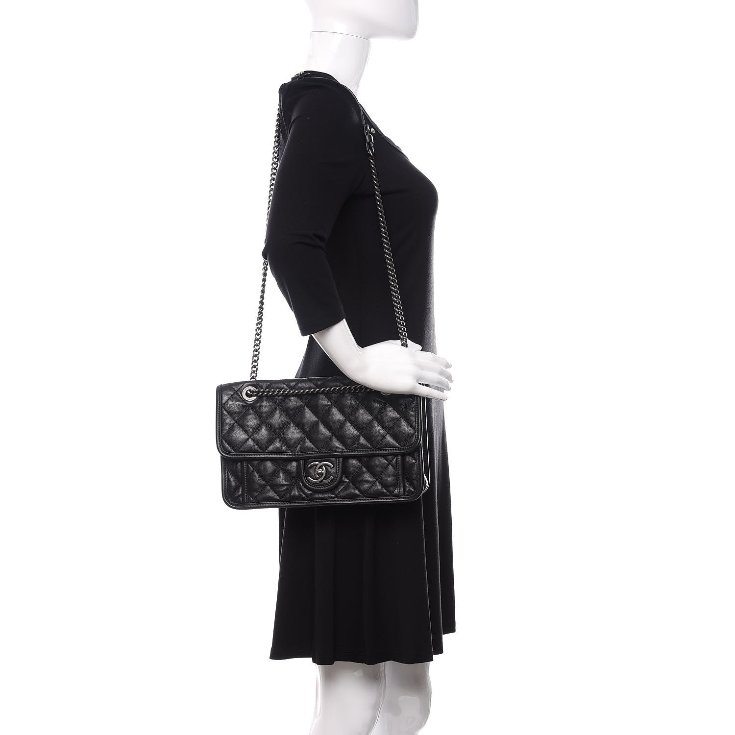 Chanel Caviar Quilted Medium French Riviera Flap Black 2 of 11