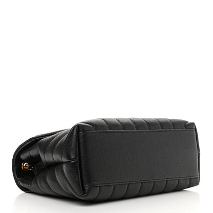 Saint Laurent Grain de Poudre Calfskin Y Quilted Monogram Small Loulou Chain Satchel Black 4 of 10