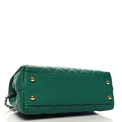 Chanel Caviar Quilted Mini Coco Handle Flap Green 4 of 10