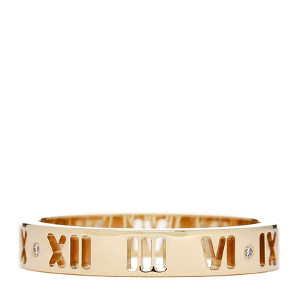 Tiffany 18K Yellow Gold Diamond Atlas Pierced Ring 54 6.75 1 of 5