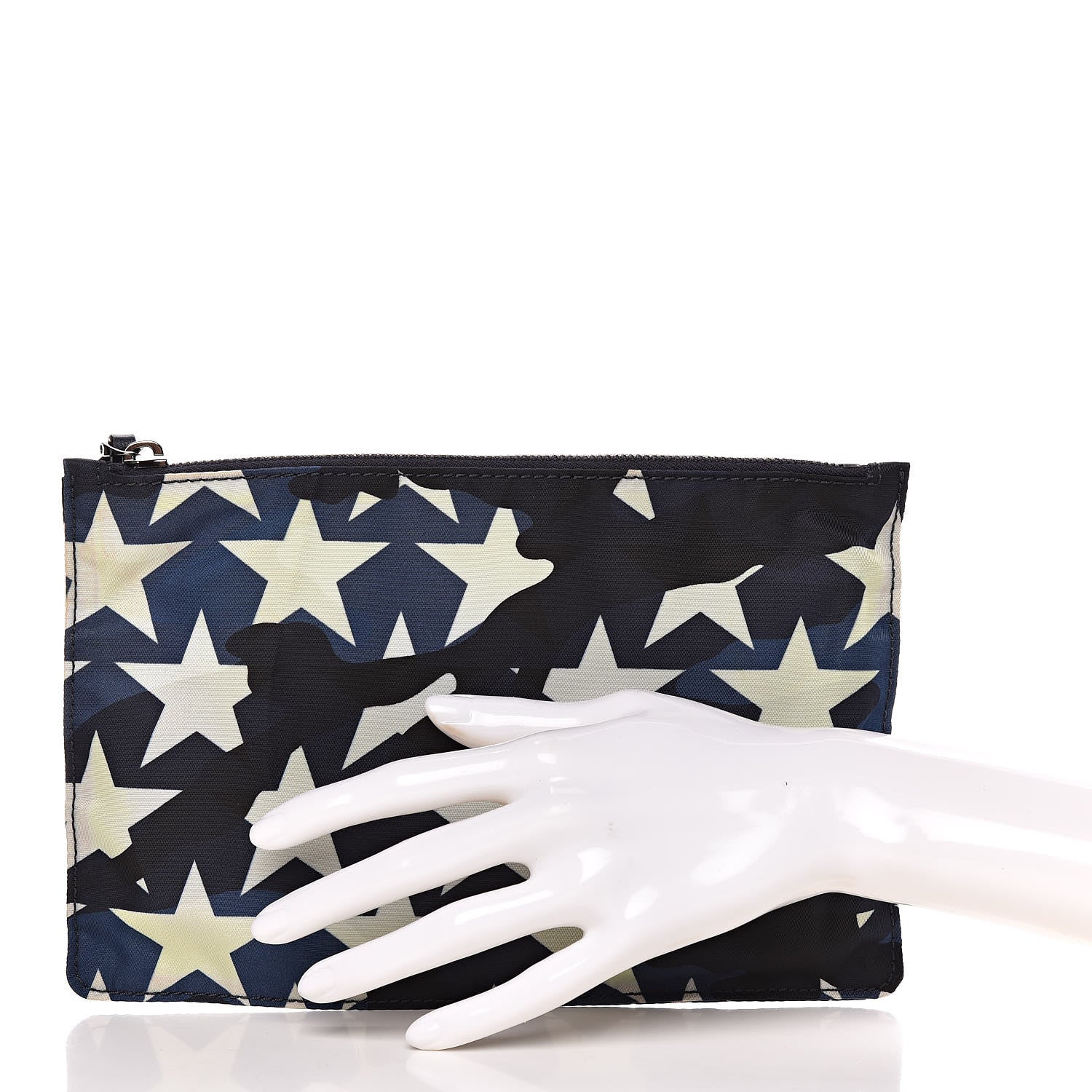 Valentino Garavani Nylon Camustars Medium Zip Pouch Marine Light Ivory 3 of 10
