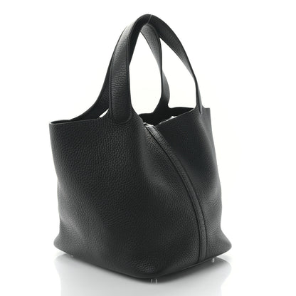 Hermes Taurillon Clemence Picotin Lock 22 MM Black 3 of 8