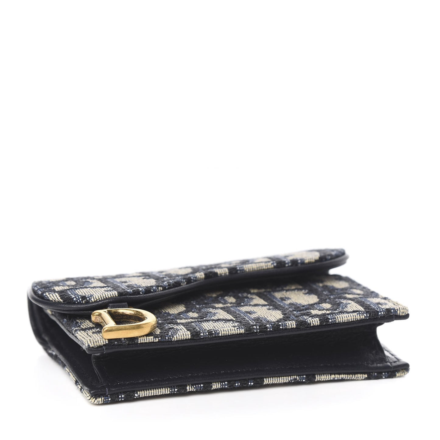 Oblique Saddle Card Holder Blue