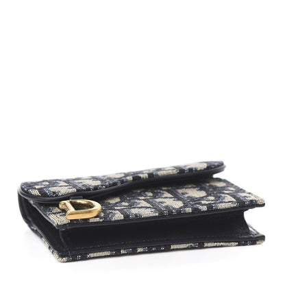 Christian Dior Oblique Saddle Card Holder Blue 4 of 7