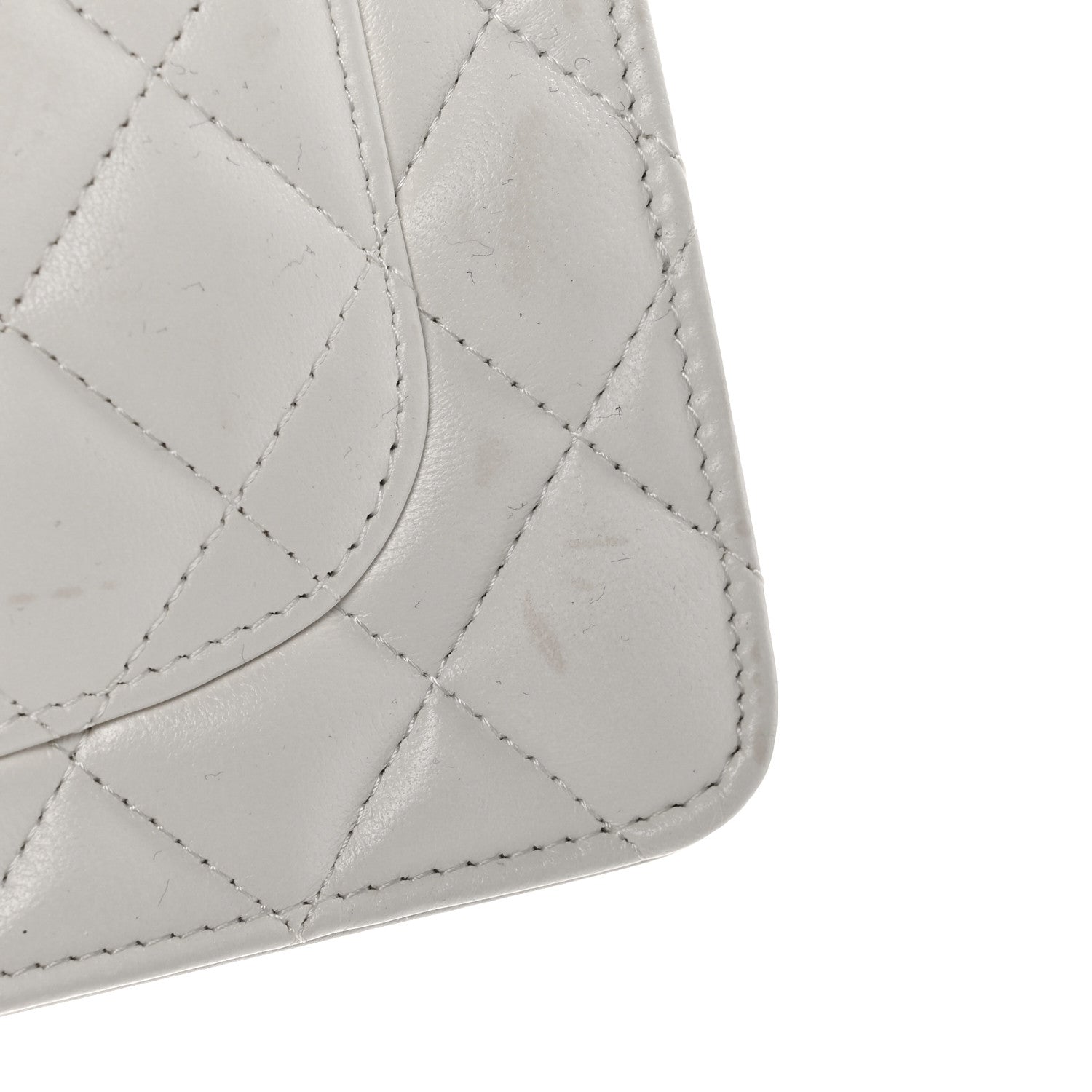 Chanel Lambskin Quilted Resin Chain Top Handle Wallet On Chain WOC White 12 of 14