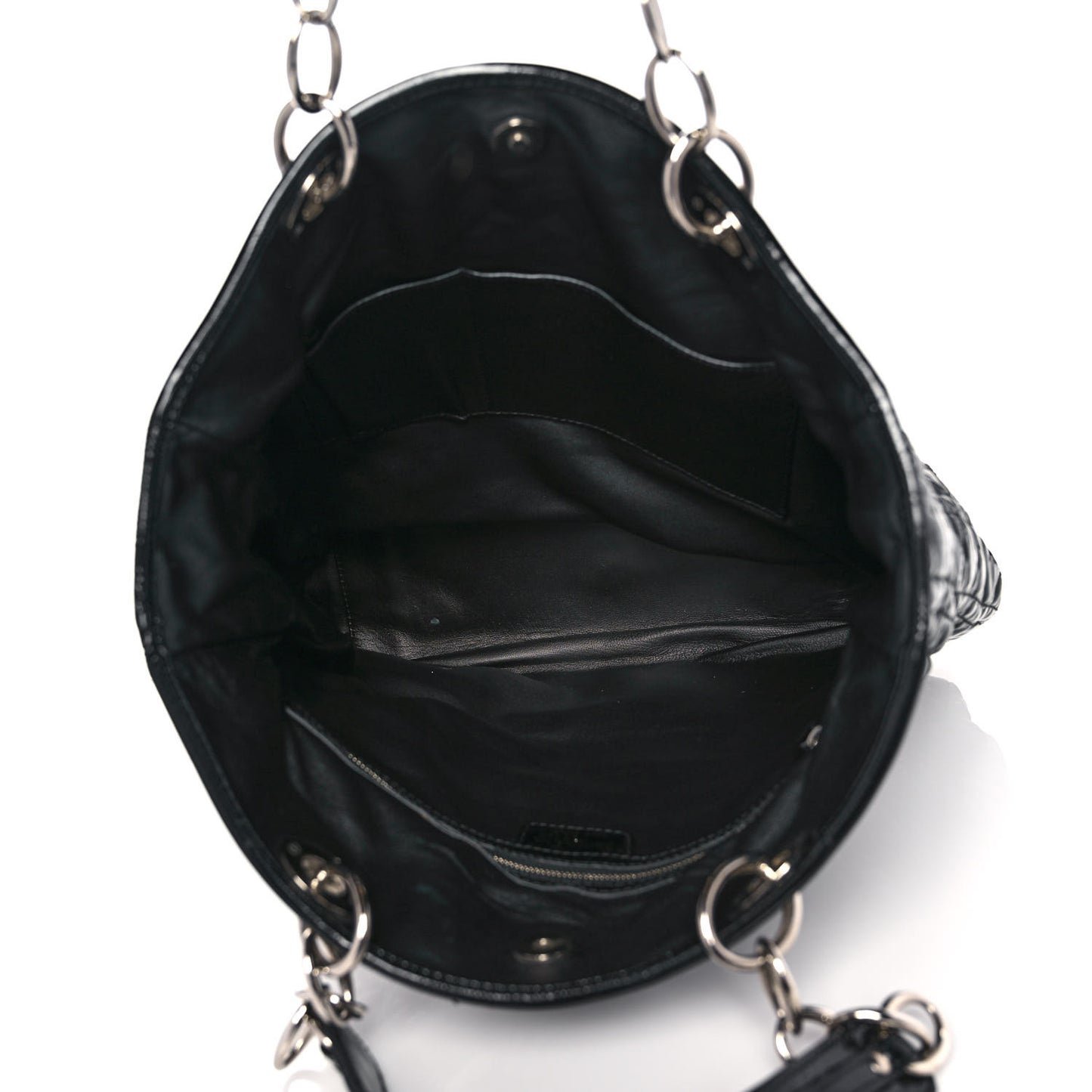 Patent Cannage Dior Soft Shopping Tote Black