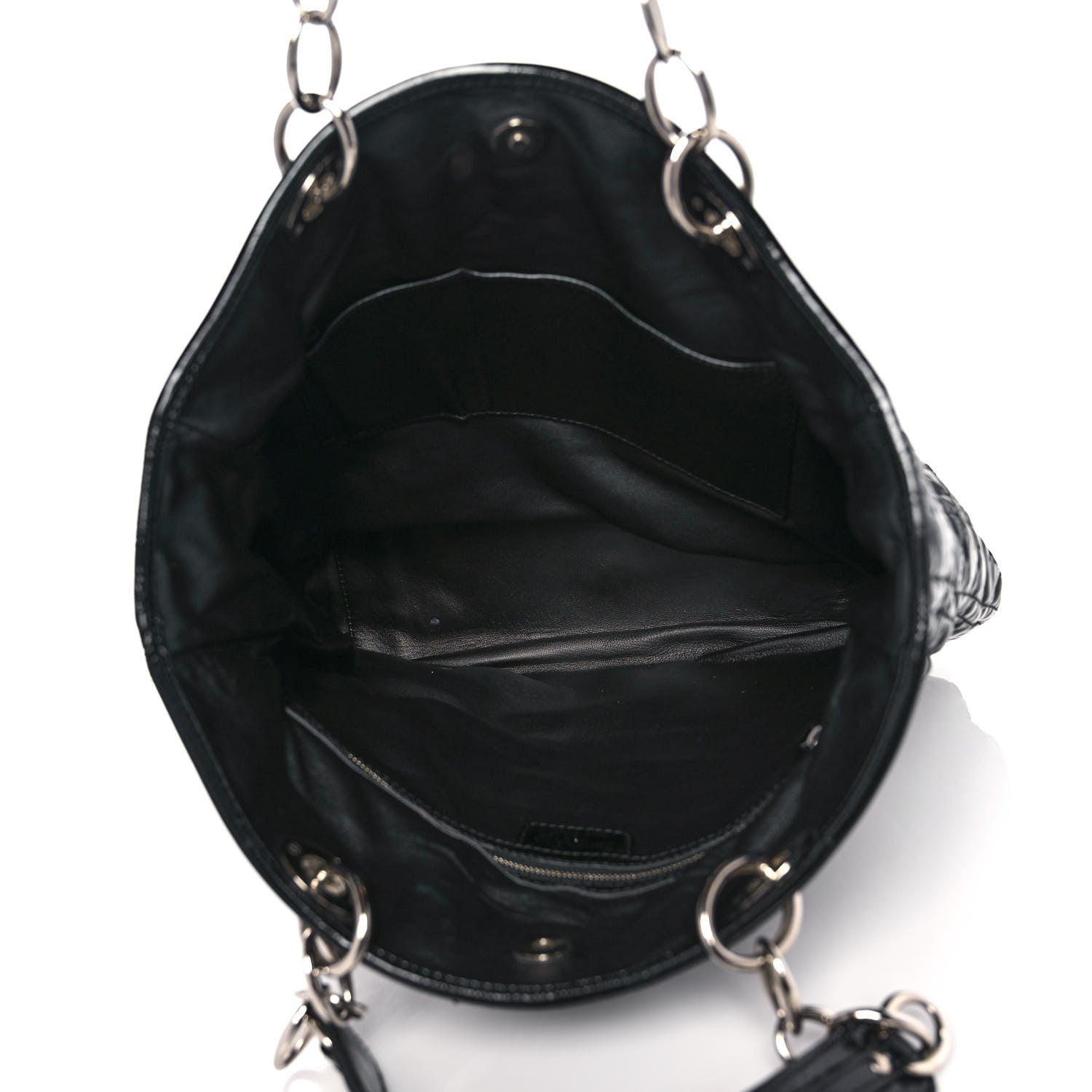 Christian Dior Patent Cannage Dior Soft Shopping Tote Black 6 of 9