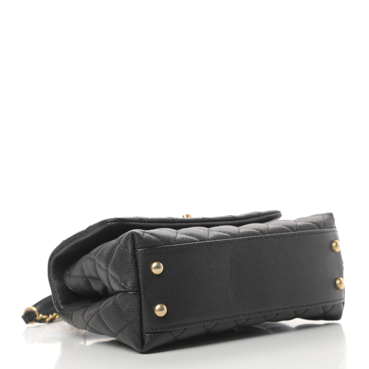 Caviar Quilted Mini Coco Handle Flap Black