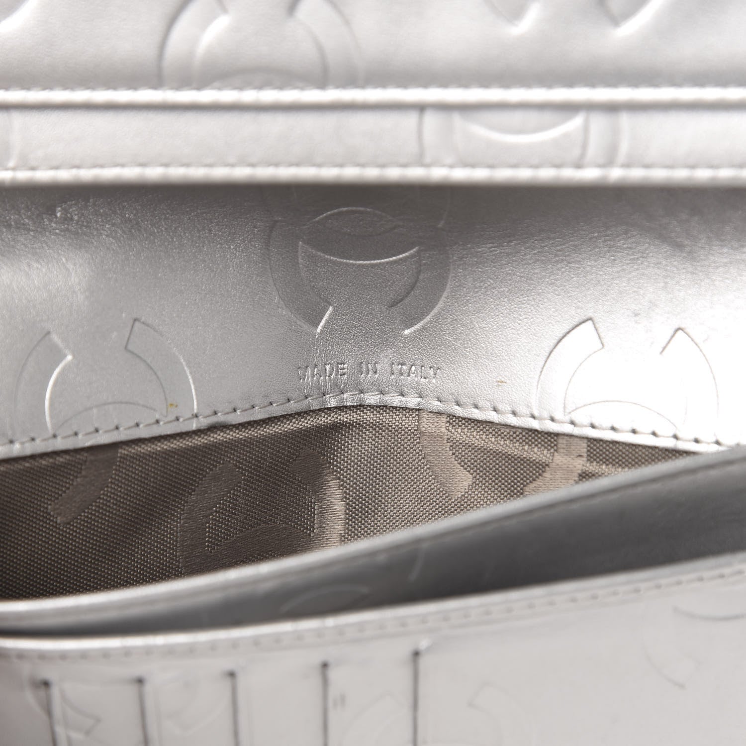 Chanel Calfskin Quilted Cambon Yen Wallet Black Silver 7 of 9