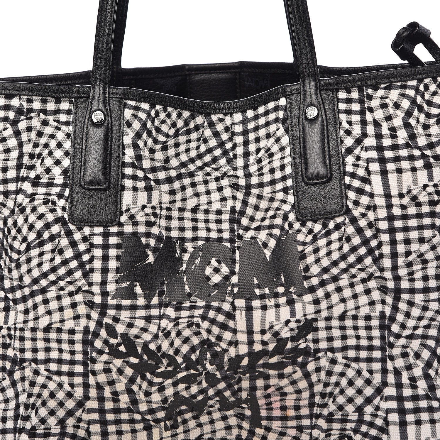 MCM Visetos Medium Liz Reversible Shopper Tote Black 19 of 20