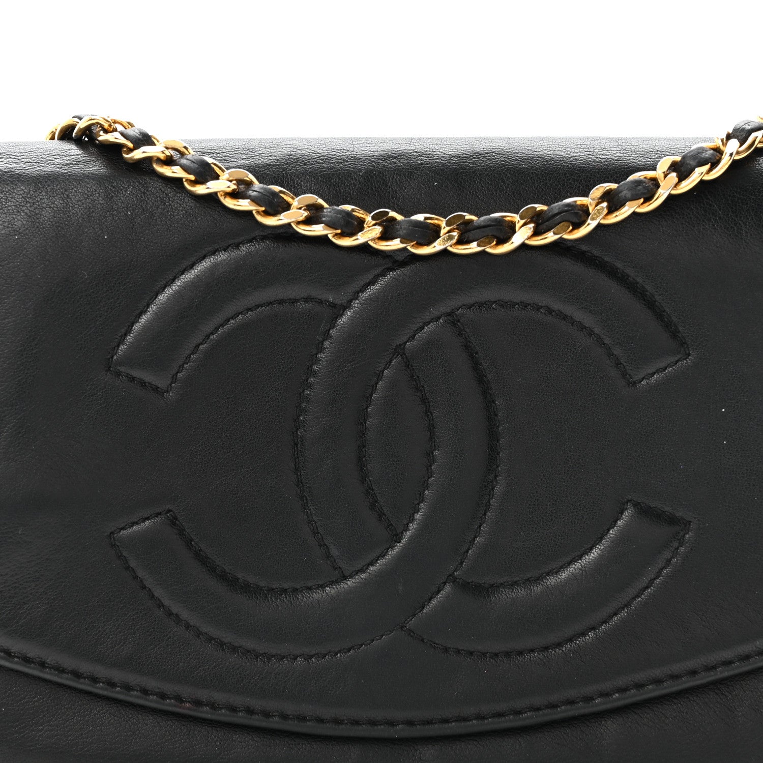 Chanel Lambskin Timeless CC Wallet On Chain WOC Black 9 of 11