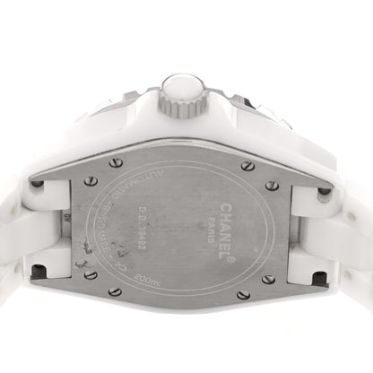 Chanel Stainless Steel Ceramic Diamond Dial 38mm J12 Automatic Watch White 4 of 4