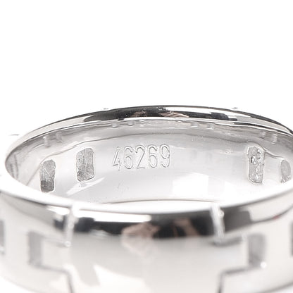 Hermes 18K White Gold Hercules H Ring 50 5.25 6 of 6