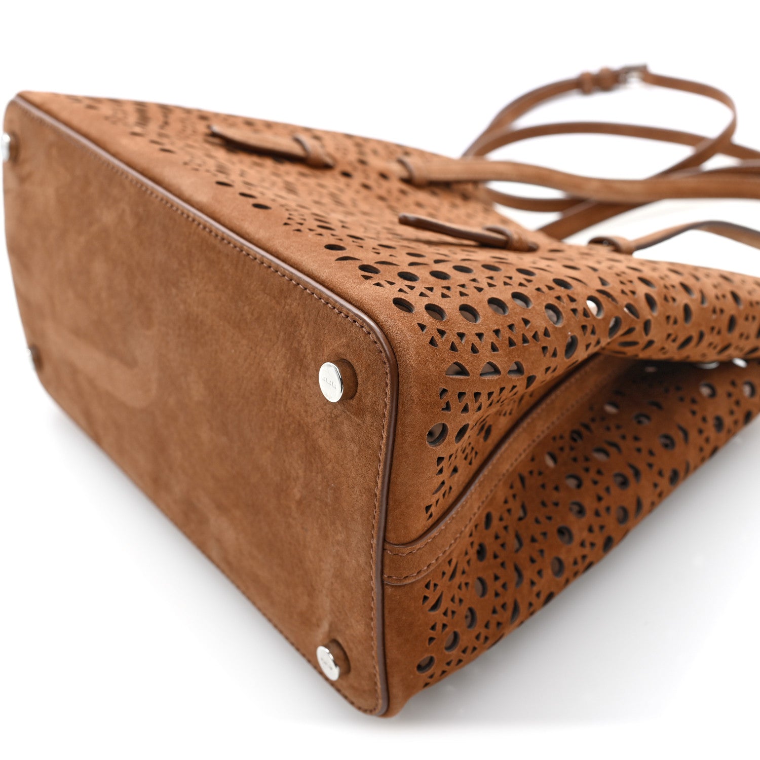 Alaia Nubuck Vienne Wave Mina 25 Bag Terre d'Ombre 10 of 10