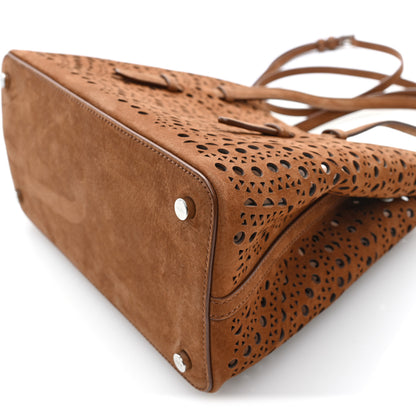 Alaia Nubuck Vienne Wave Mina 25 Bag Terre d'Ombre 10 of 10