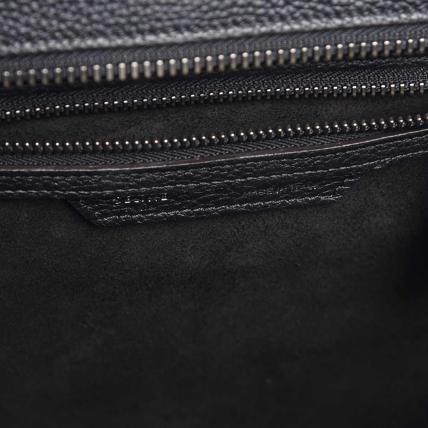 Drummed Calfskin Micro Luggage Black