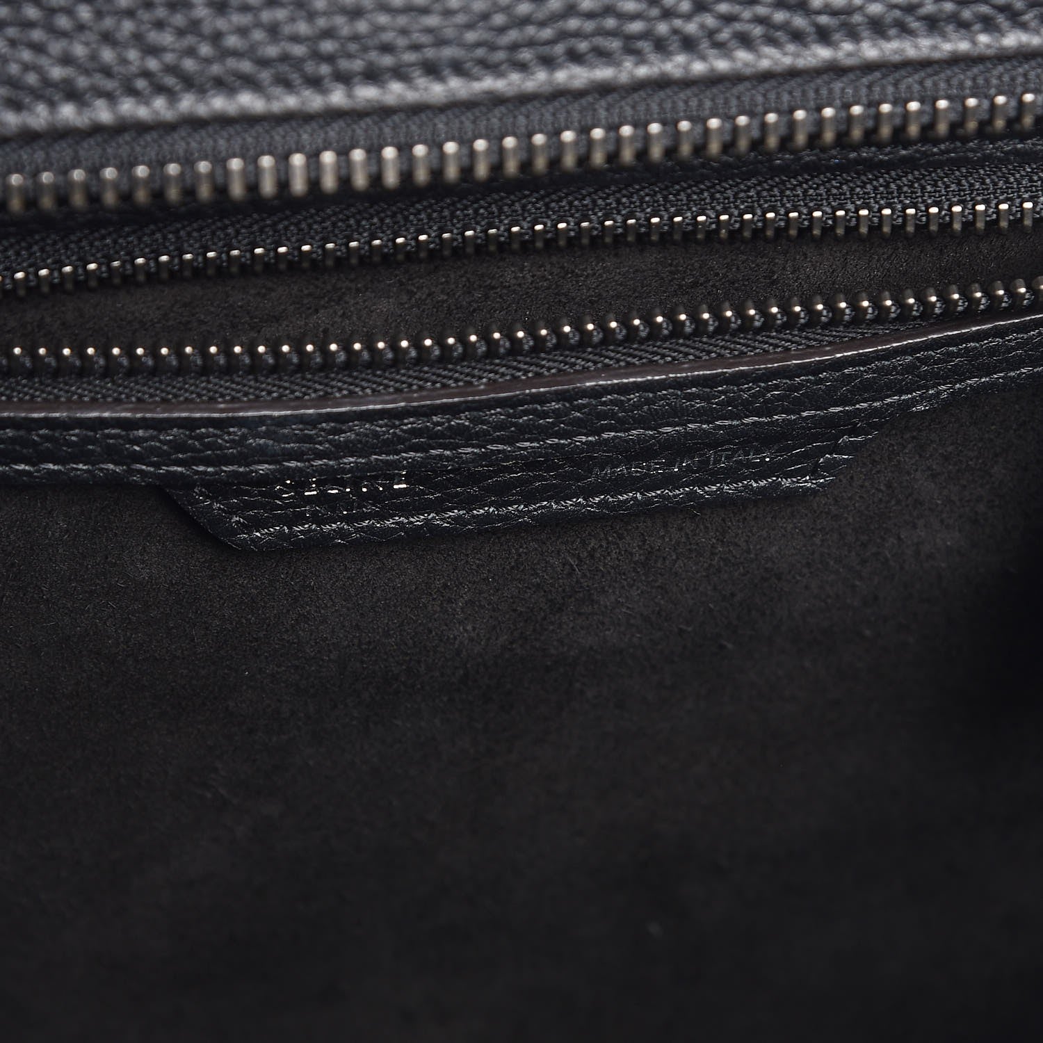 Celine Drummed Calfskin Micro Luggage Black 6 of 10