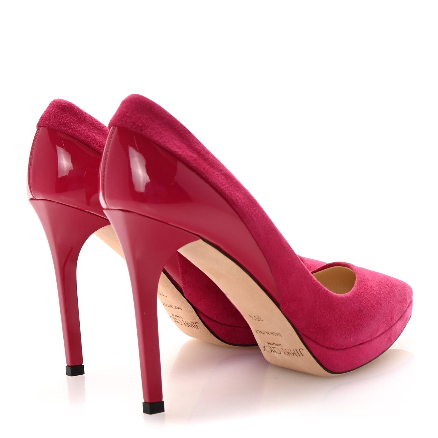 Suede Patent Calfskin Rudy Pumps 35.5 Raspberry